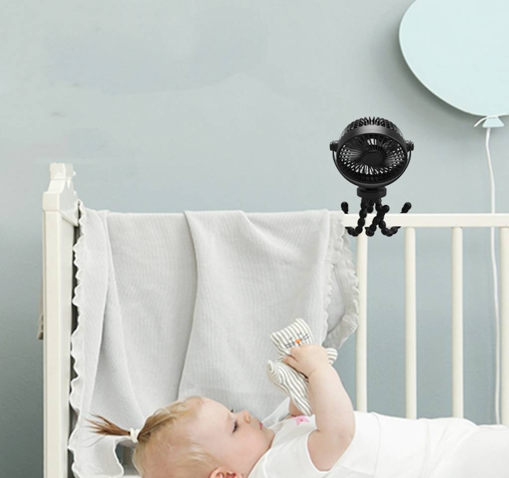 Stroller Fan Battery Operated Portable Rechargeable Small USB Fan
