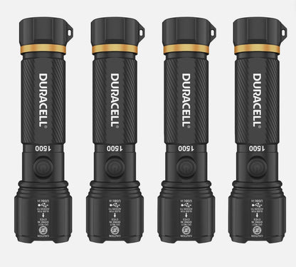 DURACELL Durabeam Ultra Hybrid LED Flashlights, 1500 Lumens, Set of 4