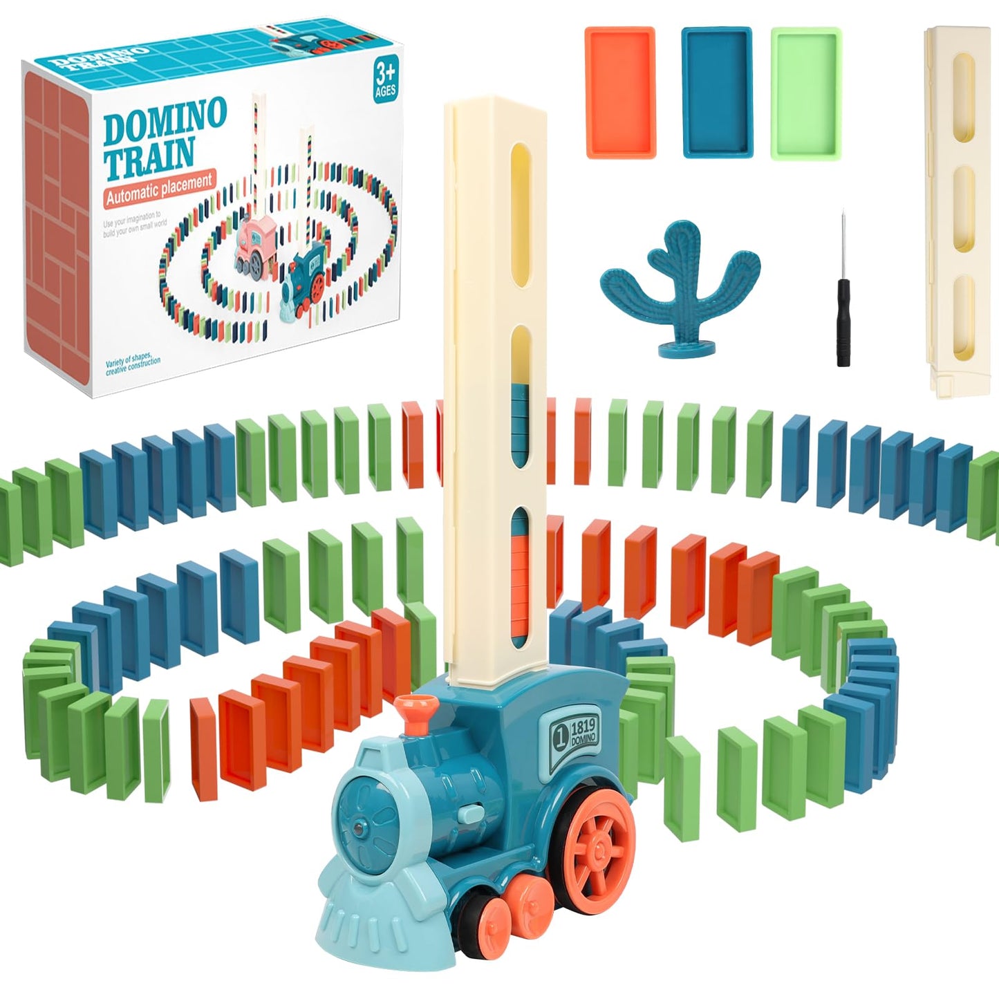 60 pcs Domino Train Car Toy  for 3-12 Year olds