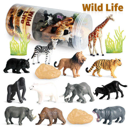 Safari Animals Figures Toys, Realistic Wild Zoo Animals Figurines Plastic African Jungle Animals