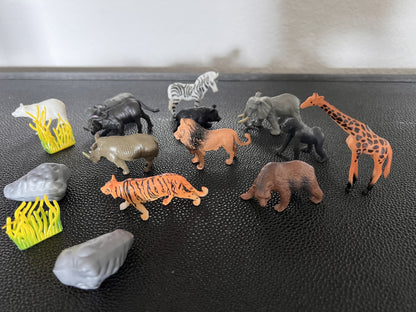 Safari Animals Figures Toys, Realistic Wild Zoo Animals Figurines Plastic African Jungle Animals